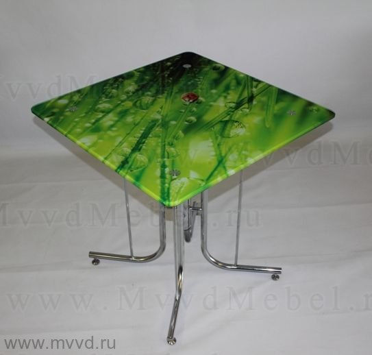 Стол на заказ кухонный стеклянный Квартоль-К с рисунком или фотопечатью