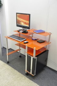 Стол из стекла G007G6 стекло оранжевое с блёстками - Распродажа