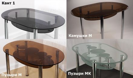 Стол на заказ кухонный круглый стеклянный Эдель-19 с рисунком или фотопечатью