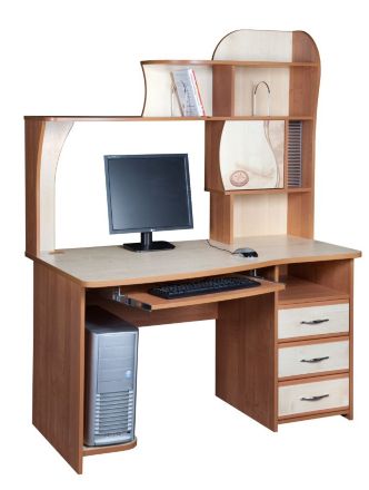 Компьютерный стол с надстройкой, модель &quot;Орион-3.10&quot; цвет Ольха, цвет столешницы Клён Танзай