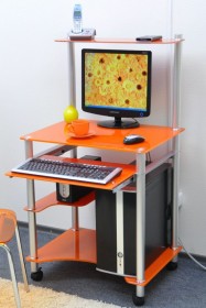 Стол компьютерный из стекла G018G6 стекло оранжевое с блёстками