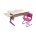 Школьная парта трансформер СУТ-15-02Р с рисунком цветы (столешница с приставками 145*88 см цвет клён, опоры розовые)