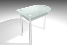 Прямоугольный обеденный стол КОМПАКТ-2 матовое стекло (GT-AD)