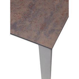 Стол раздвижной CORNER-120 Copper коричнево-чёрный тёмный стеклянный