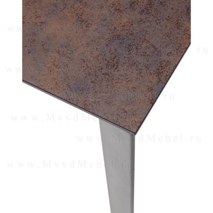 Стол раздвижной CORNER-120 Moss коричнево-чёрный стеклянный