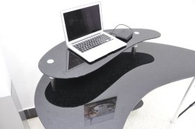 Компьютерный стол G029G3 стекло чёрное с блёстками - Распродажа