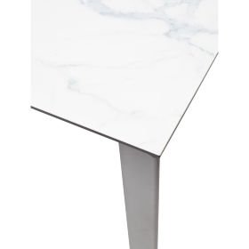 Стол раздвижной CORNER-120 Spanish Marble Ceramic стекло + матовая керамика