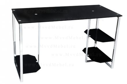 Стеклянный компьютерный стол V306 чёрный