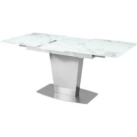 Стол раздвижной CASTSTEEL-130 matt glass матовый мрамор