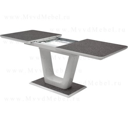 Стол раздвижной CRONA-140 White 3805CD#/ MDF-1# тёмно-серый камень