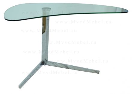 Угловой стол D-92830 стекло прозрачное, опора хром