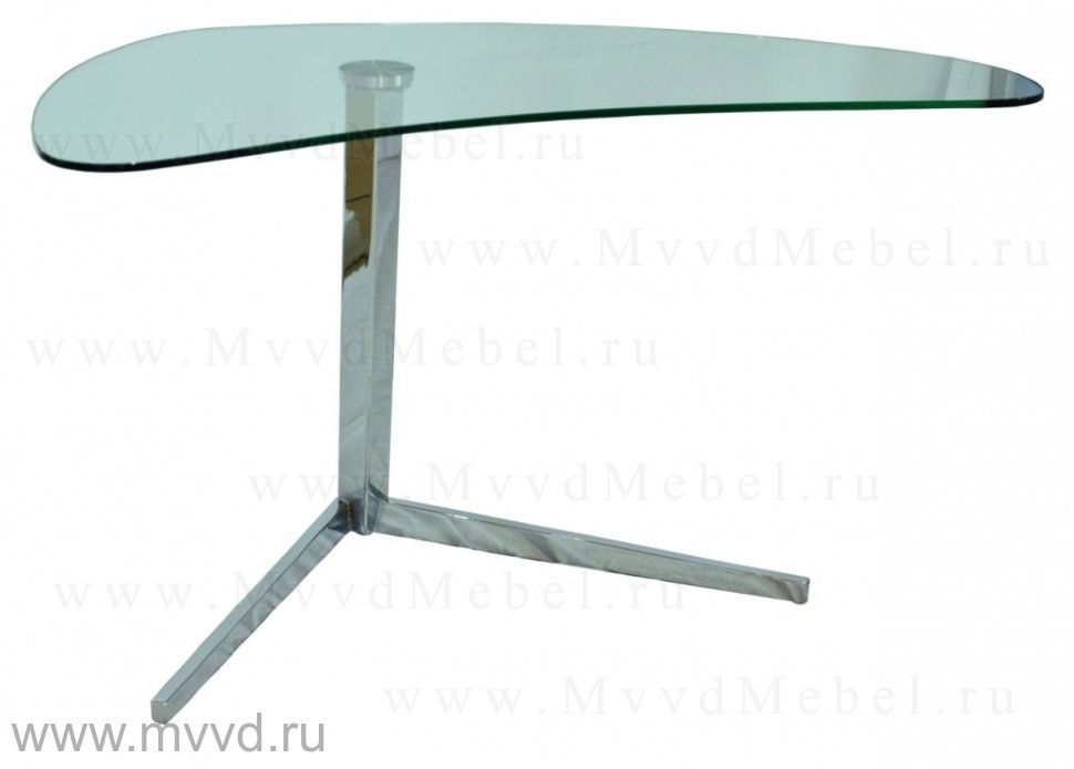 Угловой стол D-92830 стекло прозрачное, опора хром