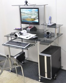 Компьютерный стол D98G4 чёрный - Уценка, Самовывоз!