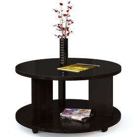 Журнальный столик EDEMA-10 чёрное стекло, венге