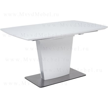 Стол раздвижной  ISABELLE-140 White matt белый матовый стеклянный