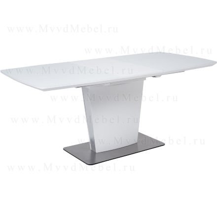 Стол раздвижной  ISABELLE-140 White matt белый матовый стеклянный