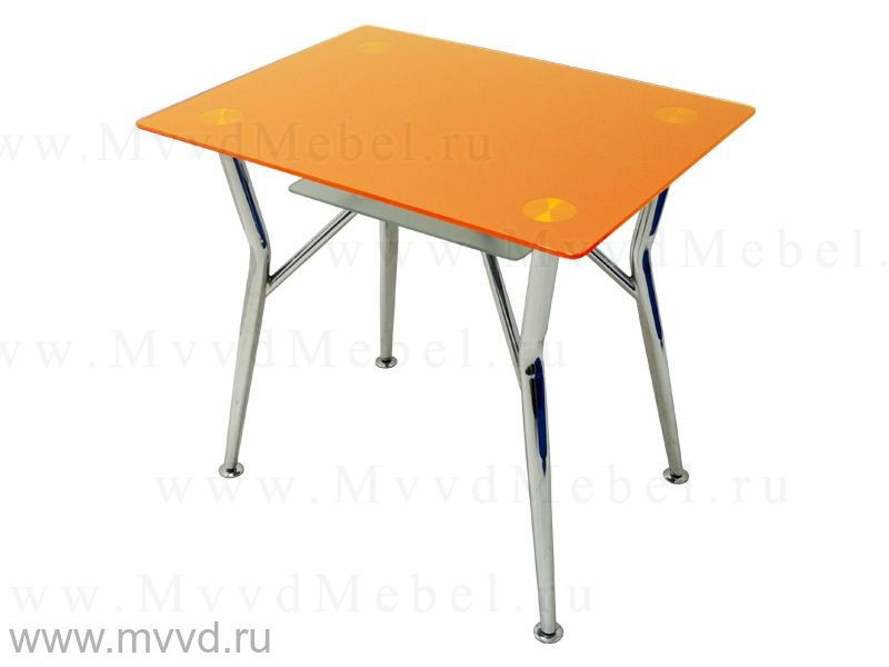 Прямоугольный обеденный стол СИЛЬВИЯ-9/2004 оранжевое стекло (GT-AD)