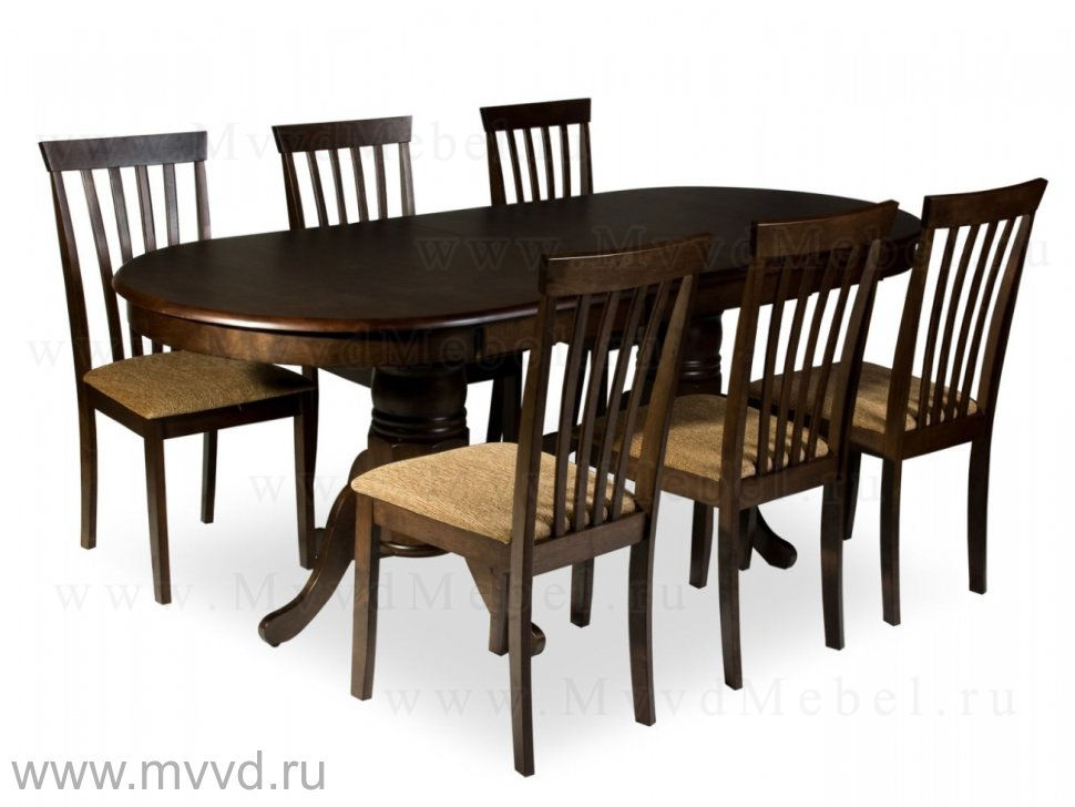 Обеденная группа деревянная КИМ (стол ES2000 и 6-ть стульев ES2003) Малайзия - Распродажа