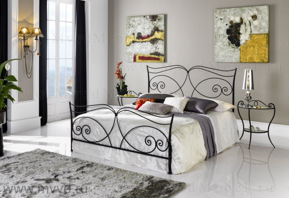 Двуспальная металлическая кровать Mariola-397