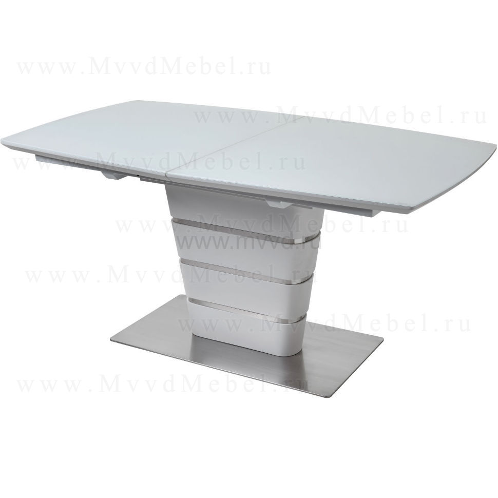 Стол раздвижной CONCEPT-160 White matt белый матовый стеклянный