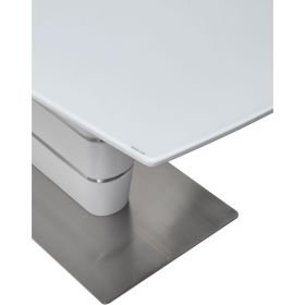 Стол раздвижной CONCEPT-160 White matt белый матовый стеклянный