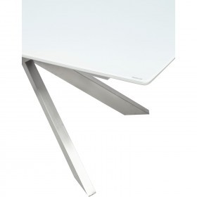 Стол раздвижной CRYSTAL-160 White matt белый матовый стеклянный