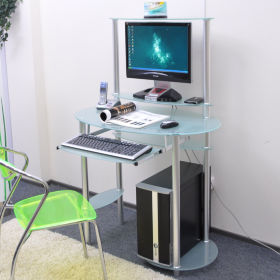 Компьютерный стол D97G2 стекло белое матовое