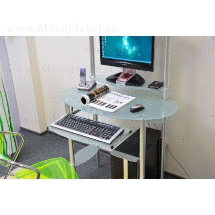 Компьютерный стол D97G2 стекло белое матовое