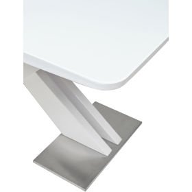 Стол раздвижной CONTI-140 белый стеклянный