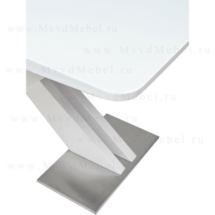 Стол раздвижной CONTI-140 белый стеклянный