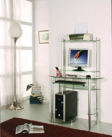 Компьютерный стол стеклянный D97G1 прозрачный Уценка (доставка только Москва и МО)