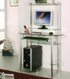 Компьютерный стол стеклянный D97G1 прозрачный Уценка (доставка только Москва)