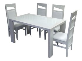 Обеденная группа Нант - массив дуба и стекло - стол и четыре стула (GT-AD)