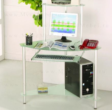 Компьютерный стол угловой D46G2 опоры серебро