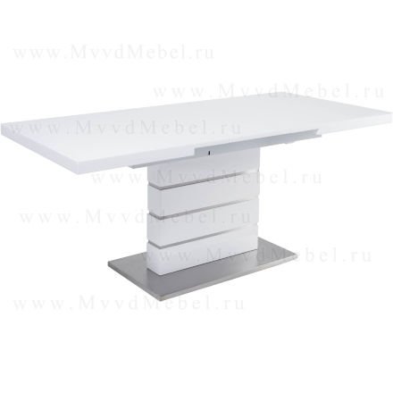 Стол раздвижной QUADRO-140 White glass белый стеклянный