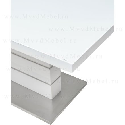 Стол раздвижной QUADRO-140 White glass белый стеклянный