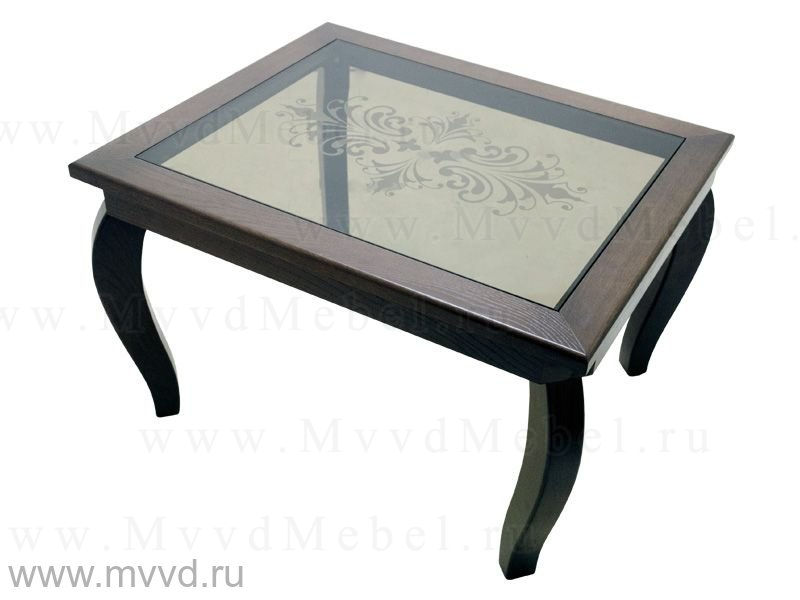 Прямоугольный журнальный столик НЕАПОЛЬ-3 с опорой из массива дуба (GT-AD)