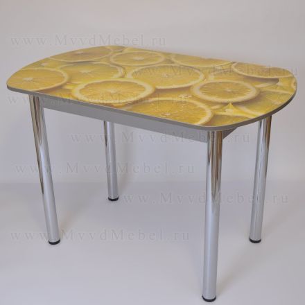 Кухонный стол с фотопечатью Европейский рисунок лимоны, столешница пластиковая
