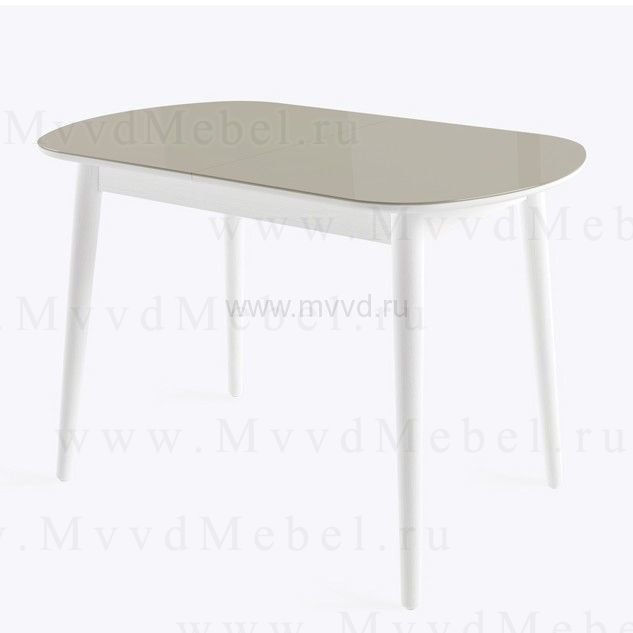 Стол раздвижной BEJZ-MX серое стекло, белый каркас