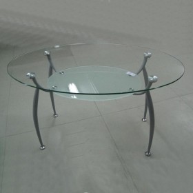 Обеденный стол В2092О прозрачное стекло ножки матовые