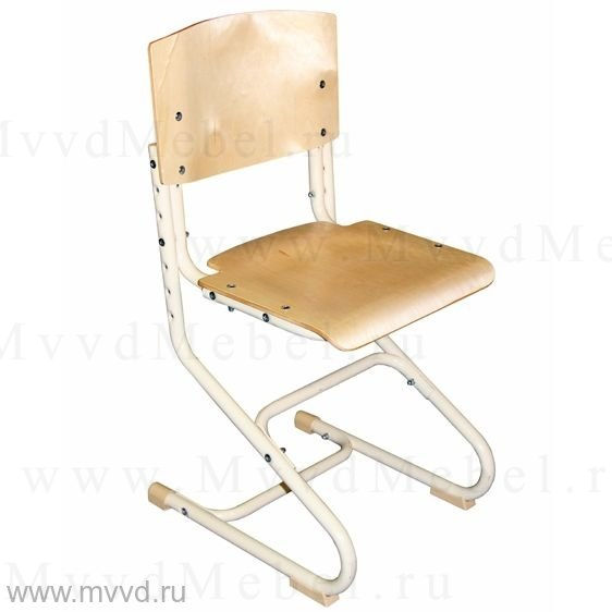 Школьный стул регулируемый СУТ-02 сиденье/спинка - гнутая фанера цвет клён, каркас бежевый