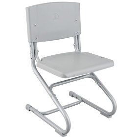 Школьный стул регулируемый СУТ-01 сиденье/спинка - серый пластик, каркас серый (без чехла)