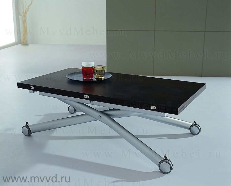 Раскладной стол В2176 чёрный глянец