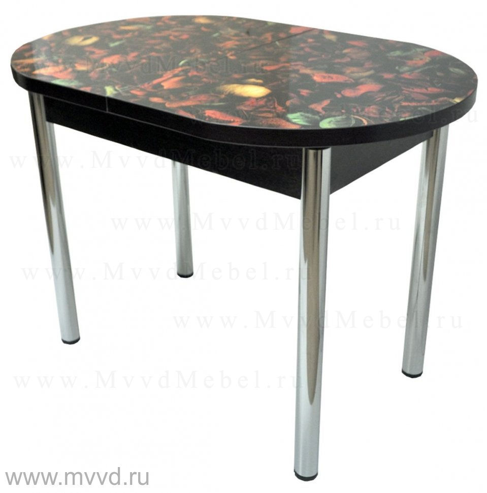 Кухонный стол с фотопечатью Трофи-Универсальный-32 мм рисунок лепестки - раздвижной, столешница пластиковая