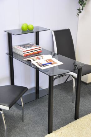 Компьютерный стол на заказ Эдель-KС02 серый / чёрные ноги (ширина от 80 см до 100 см)