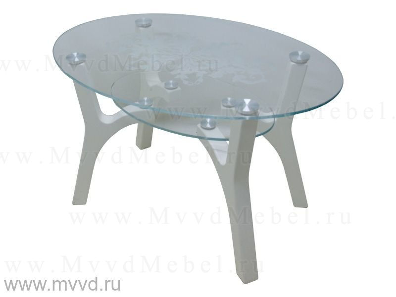 Овальный журнальный столик ФЛАВИЯ-1 с опорой из массива сосны (GT-AD)