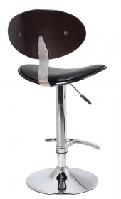 Барный стул JY-1009 чёрный/хром со спинкой