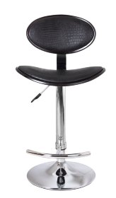 Барный стул JY-1009 чёрный/хром со спинкой