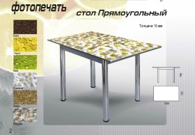 Стол раздвижной с фотопечатью Прямоугольный 120х70 Ромашки, Лимоны