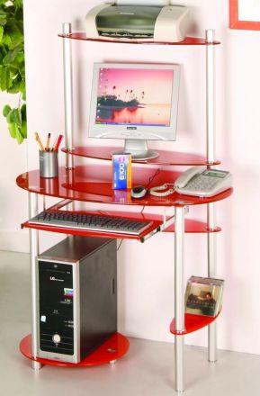 Компьютерный стол стеклянный D97G6 стекло оранжевое с блёстками (УЦЕНЁННЫЙ!)